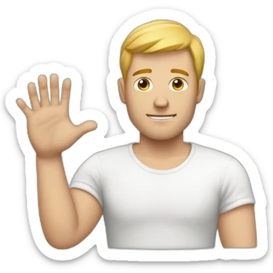 white man with broken hand sticker