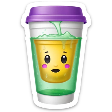 White solid paper cup filled with dirty sprite sticker