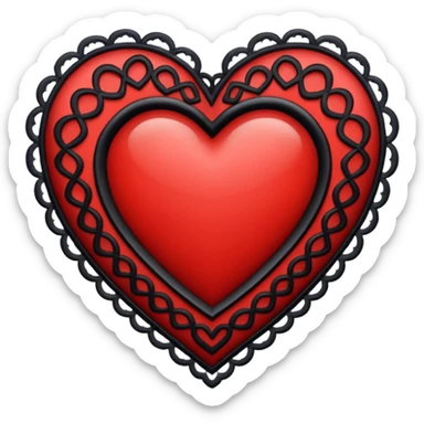 heart with a black lace trim sticker