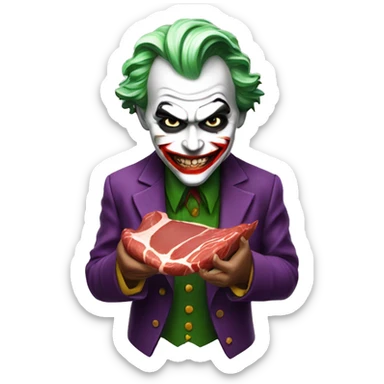 joker eating raw meat sticker