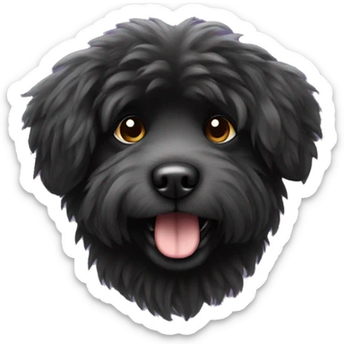 Black fluffy dog sticker