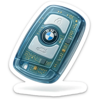 BMW key fob, realistic, glossy circuit style sticker