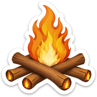 Campfire and wool felt texture sticker
