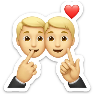 Classic emoji holding pointer and index fingers stuck together he just kissed into the air in solitude sticker
