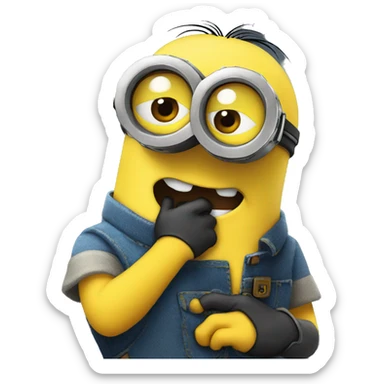 Minion whispering a secret sticker