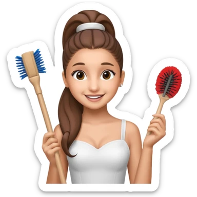 ariana grande holding toilet brush sticker