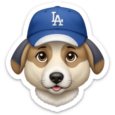 Anatolian Shepherd wearing a Dodgers hat  sticker