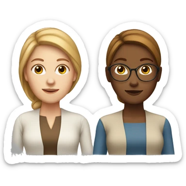 White woman Teacher with brown long hir without glasses sticker