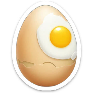 cute Sunny-side-up egg with face  sticker