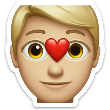 Young businessman eye red Heart  sticker