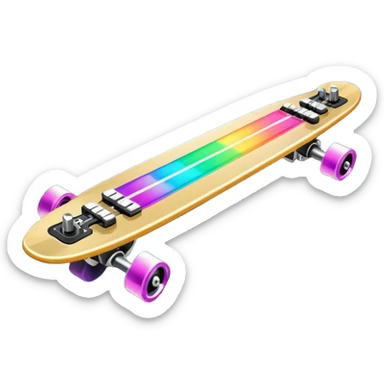 A longboard DJ mixer with faders, EQ knobs, and colorful LEDs.
 sticker