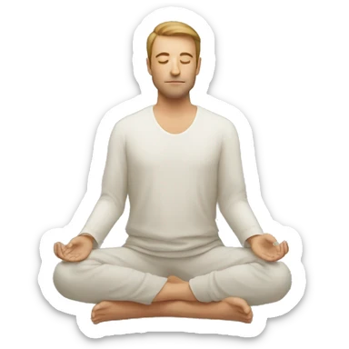 european man meditating sticker