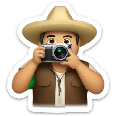 Mexican fatty guy with a fujifilm camera sticker