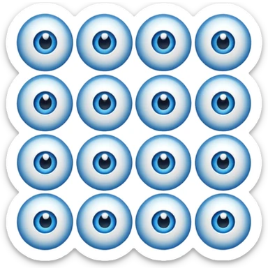 silly eyes, each eye looking a different way sticker