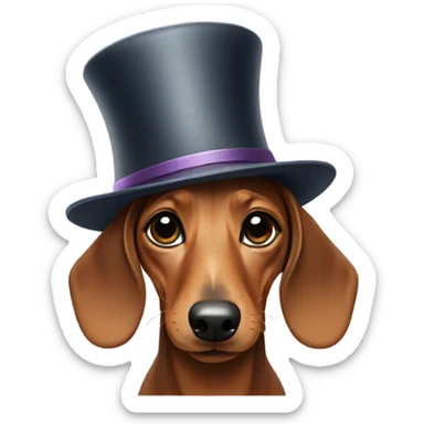 Dachshund with hat sticker