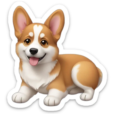 a "corgi puppy" beside a "husky puppy" sticker