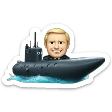 Vladimir Poutine riding a submarine sticker