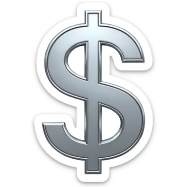 $ dollar metal symbol sticker