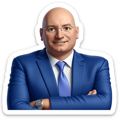 smiling man in formal attire sticker