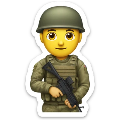 soldier with Ukrainian flag sticker