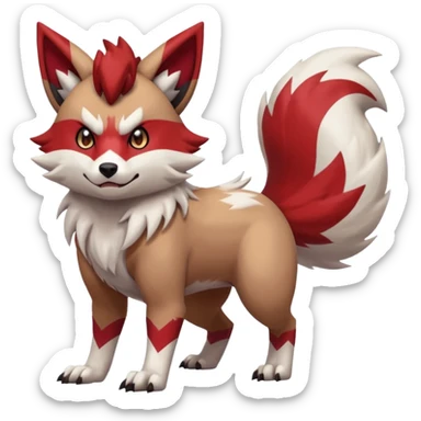 Lycanroc-Zangoose-Zorua-Furret-fusion sticker