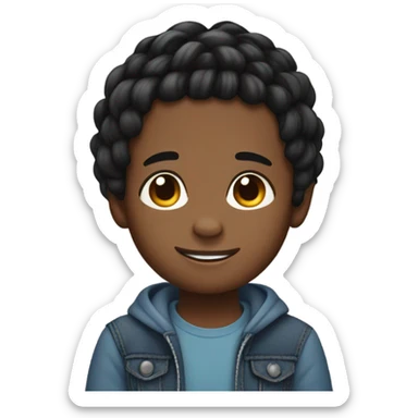 Black boy with stitch braids sticker