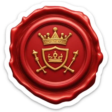 king wax seal red circle sticker