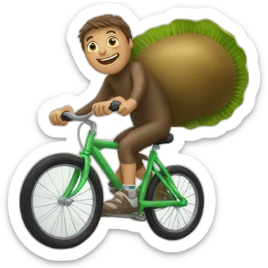 A kiwi riding a bike sticker