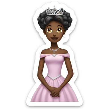Black princess with a tiara  sticker