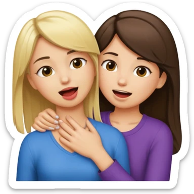 blond girl biting brunette girls neck sticker