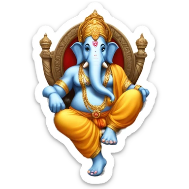 ganesha sitti on a Throne emoji sticker