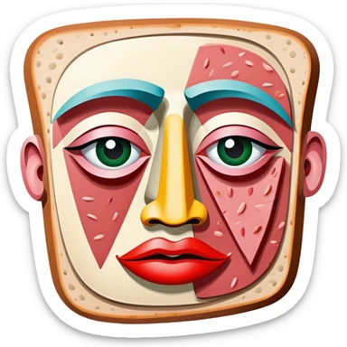 picasso abstract art SPAM MEAT face painting sticker