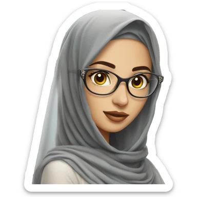 live beautiful arab beauty with veil and transparent dress with a glasses sticker