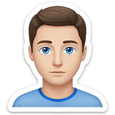 hold men blue eyes, art painting  sticker