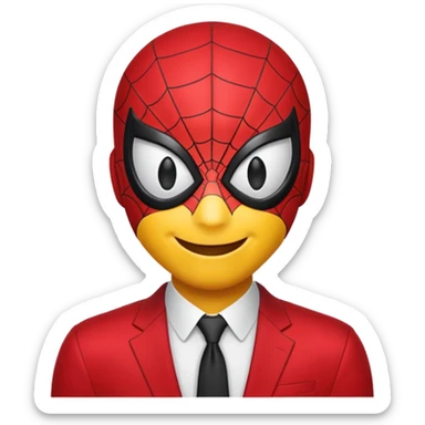 create a yellow emoji of spiderman. style old emoji sticker