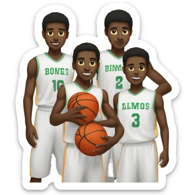 3 boys basketball players  sticker