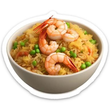 Spicy shrimp fried rice in a bowl sticker