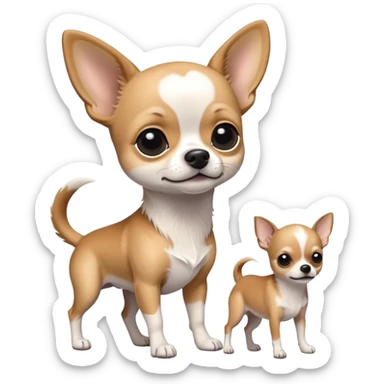 Black and white chihuahua walking human sticker
