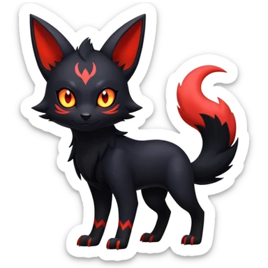 Shiny Dark Exotic Litten-Darkrai-Umbreon-Hybrid-Creature sticker
