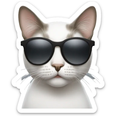 Cat with sunglasses sticker