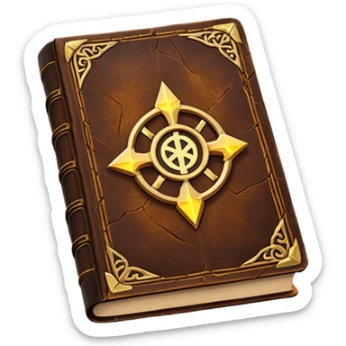 Spell Book – Old leather book glowing with runes sticker
