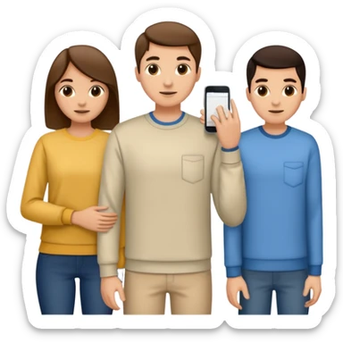 personas debatiendo revisando una pantalla  sticker