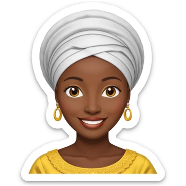 AFRICAN mother wearing gele, smiling sticker