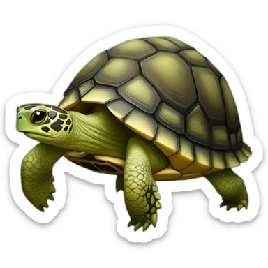 Une tortue avec son fils  sticker