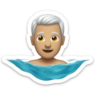 A man in water swimming  sticker
