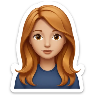 Mujer cabello color caramelo largo liso con ondas suaves sticker