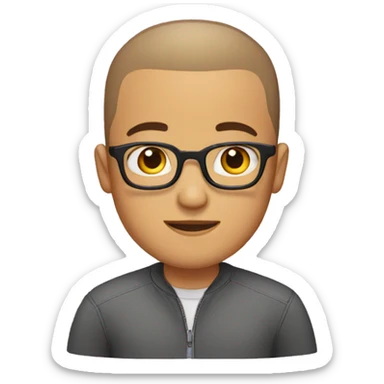 cute guy with glasses and a buzz cut sticker