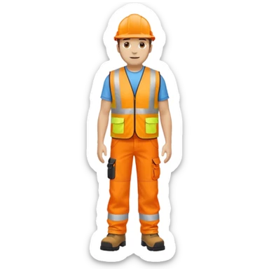 man in orange hi vis vest standing full body sticker