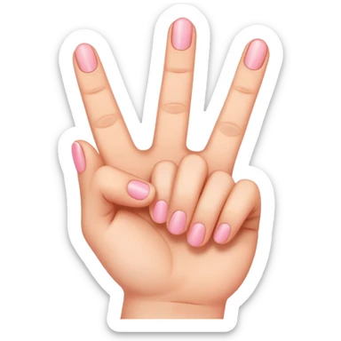 Une mais qui montre trois doigt et il faut que le pousse et le petit doigt de touche  sticker