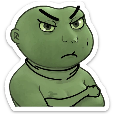 arms crossed holding neck angry girl sticker